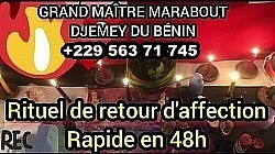 Vous souhaitez le retour immédiat de l'être aimé ? Fidélité entre époux ? Vous désirez sauver votre couple ? Vous souhaitez le retour de votre ex-conjoint ? Les interventions occultes dans le mariage sans aucun danger pour vous-même ou vos proches, nous pourrons vous aider à exaucer vos souhaits les plus intimes et légitimes.